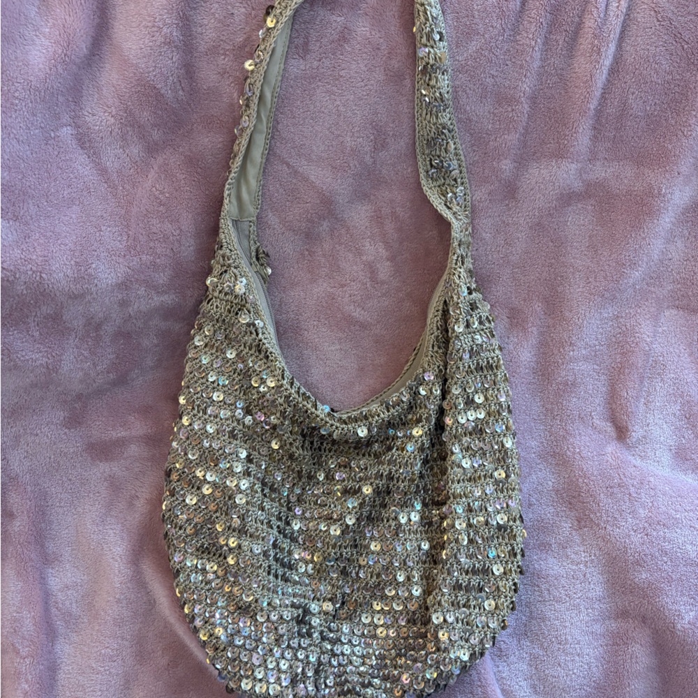 gold y2k sequin hobo purse